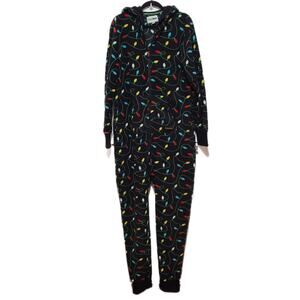 Tipsy Elves Christmas Lights Jumpsuit Holiday Christmas Comfy Size Large